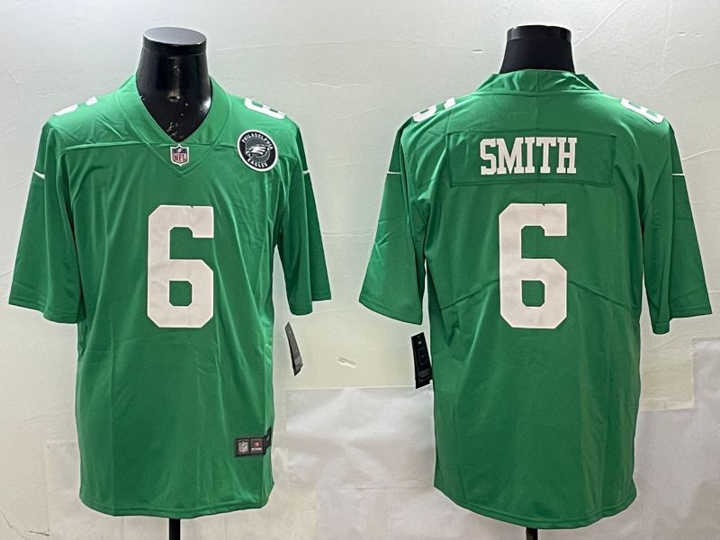 Men Philadelphia Eagles 6 Smith Green 2025 Nike Limited NFL Jersey style 4